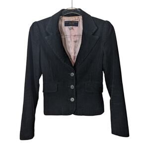 Vintage Y2K Juicy Couture Black Corduroy Blazer 3 Button Cotton Size Small